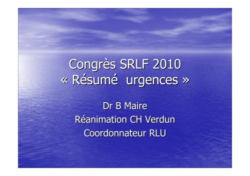 CongrÃ¨s SRLF 2010 - COLMU