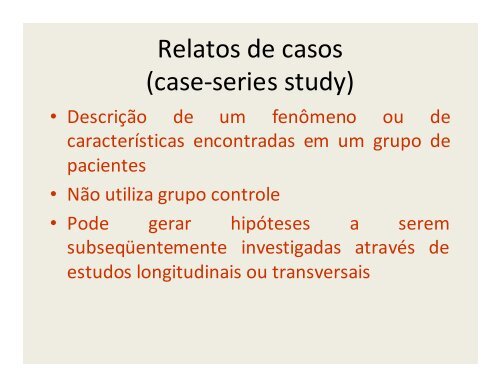 Estudos Observacionais - Faculdade de Odontologia de Piracicaba ...