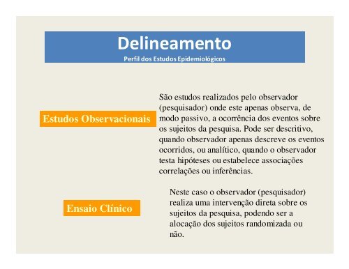 Estudos Observacionais - Faculdade de Odontologia de Piracicaba ...