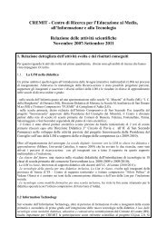 Relazione delle attivitÃ  scientifiche Novembre 2007 ... - Cremit