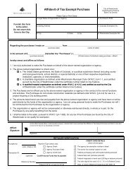 Affidavit of Tax Exempt Purchase - City of Westminster