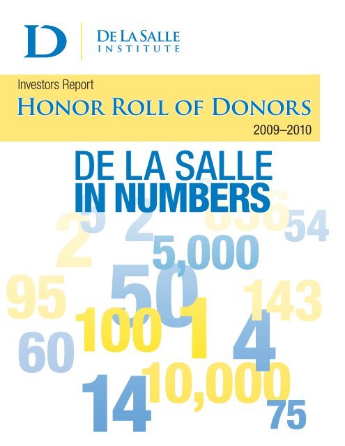 2009-2010 Investors Report - De La Salle Institute