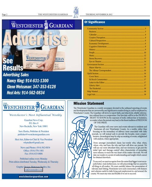 read The Westchester Guardian - November 29, 2012 ... - Typepad