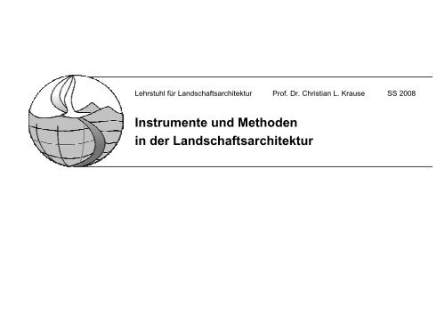 Instrumente und Methoden in der Landschaftsarchitektur