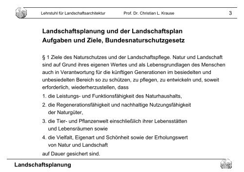 Instrumente und Methoden in der Landschaftsarchitektur