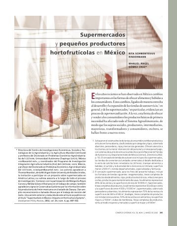 Supermercados y pequeños productores hortofrutícolas en México