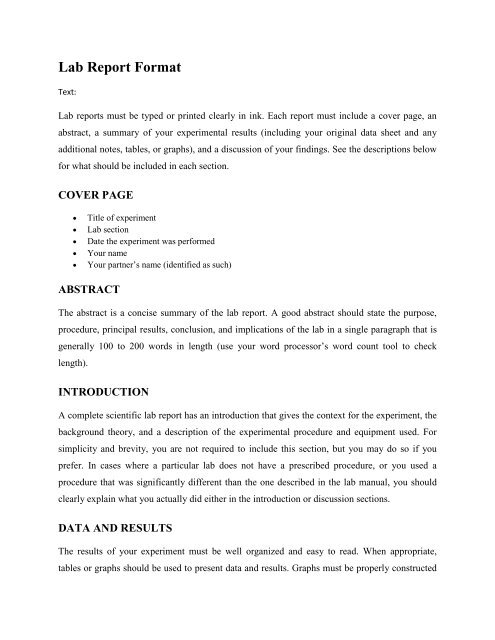 How to Write a Good Lab Report .pdf - Yidnekachew