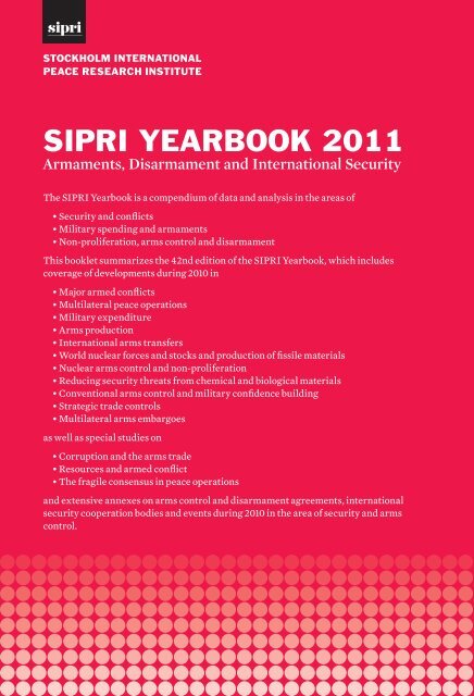 SIPRI Yearbook 2011: Armaments, Disarmament and International ...