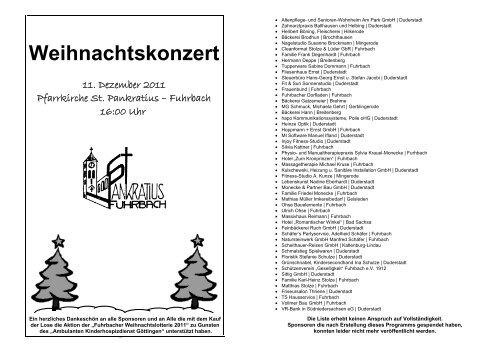 Weihnachtskonzert - Frauenchor Fuhrbach