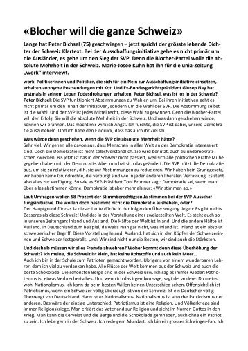 work-Interview mit Peter Bichsel als PDF