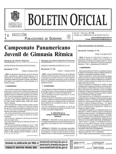 boletin oficial nÂº 136 - BoletÃn Oficial de la Provincia de CÃ³rdoba ...