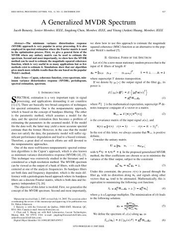 A Generalized MVDR Spectrum - ResearchGate