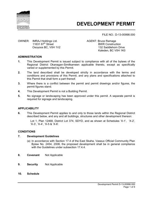 development permit - Rdosmaps.bc.ca