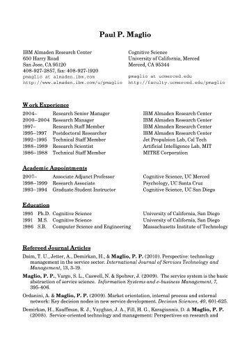 Paul's CV - Researcher - IBM