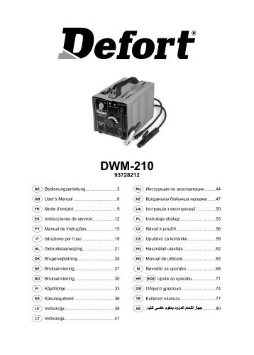 manual DWM-210 (a1-a1_1).indd - Defort