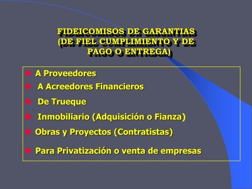 Ventaja del Fideicomiso Frente a las Operaciones Bancarias ...