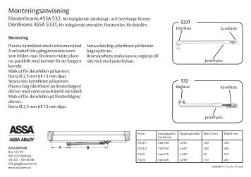 Monteringsanvisning - ASSA OEM