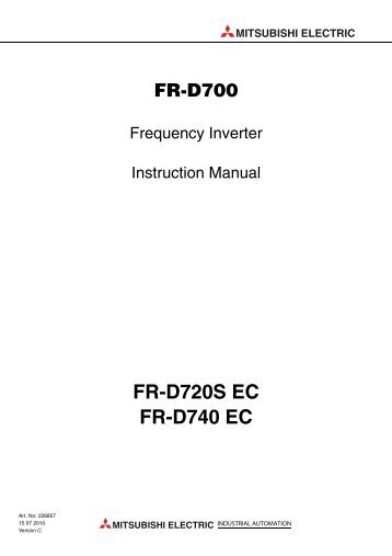 Mitsubishi FR-D700 Manual - ACP & D, Ltd.