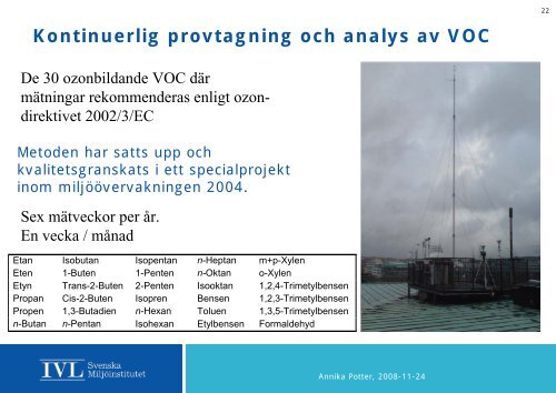 Provtagning och analys av organiska Ã¤mnen i luft