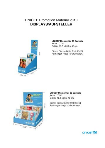 UNICEF Promotion Material 2010 DISPLAYS/AUFSTELLER
