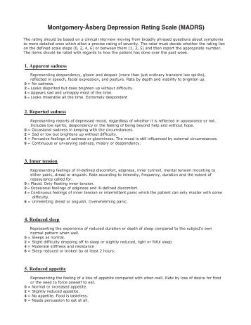 Montgomery-Ãsberg Depression Rating Scale ... - myCME.com