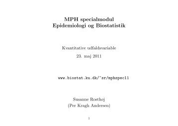 MPH specialmodul Epidemiologi og Biostatistik