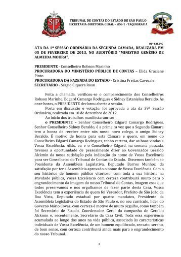 ata da 1Âª sessÃ£o ordinÃ¡ria da segunda cÃ¢mara, realizada em 05 de ...