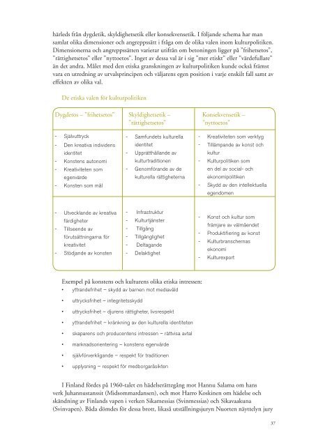 RÃ¤ttvis kultur? Den etiska dimensionen i kulturpolitiken och de ...