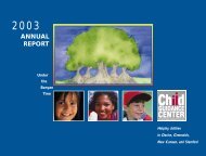 Annual Report 2003 - Child Guidance Center of Southern Connecticut
