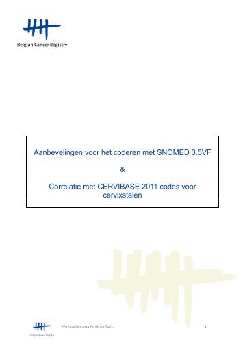 Aanbevelingen voor het coderen met SNOMED 3.5VF en correlatie ...