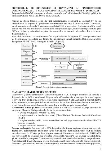 protocolul de diagnostic Åi tratament al sindroamelor coronariene ...