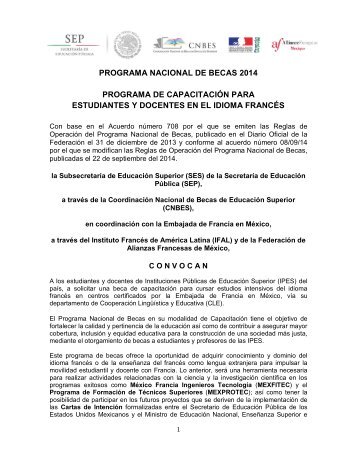 PROGRAMA DE CAPACITACIÓN PARA ESTUDIANTES Y DOCENTES EN EL IDIOMA FRANCÉS_CNBES