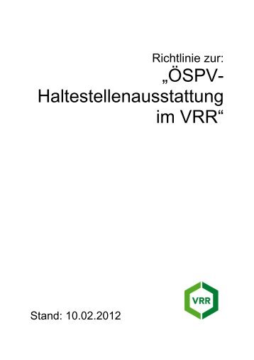 „ÖSPV- Haltestellenausstattung im VRR“
