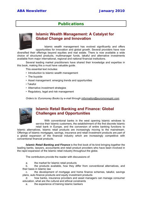 Publications Islamic Wealth Management: A Catalyst for Global ...