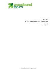 TR-067 ADSL Interoperability Test Plan - Broadband Forum