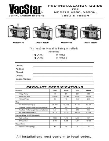 PRE-INSTALLATION GUIDE - Air Techniques, Inc.