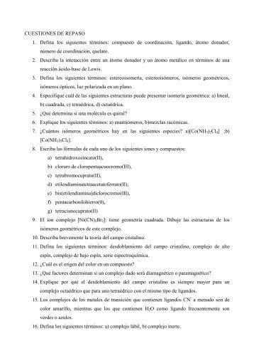 CUESTIONES DE REPASO 1. Defina los siguientes tÃ©rminos ...