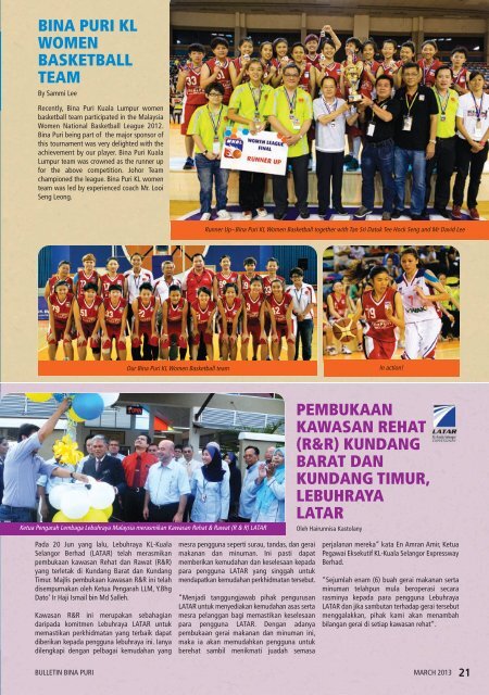 bina puri kl women basketball team pembukaan kawasan rehat