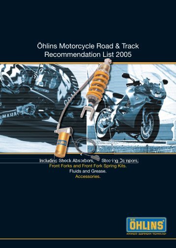 Ãhlins Motorcycle Road & Track Recommendation List 2005