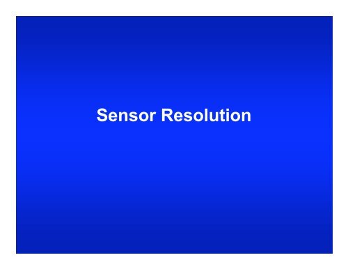 Sensor Resolution