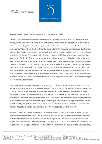 pdf » texte über johann - peter scharloh - Galerie Heimeshoff