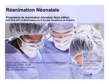 Réanimation Néonatale - CHU Sainte-Justine - SAAC