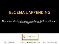 Shrink your marketing costs with B2C Email Appending Services 