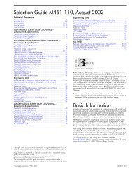 Basic Information Selection Guide M451-110, August 2002 - Rexnord