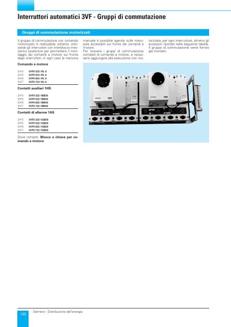 Interruttori automatici 3VF - Siemens