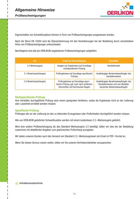 allgemeine hinweise - Schweisstechnik Oerlikon Wirth GmbH & Co ...
