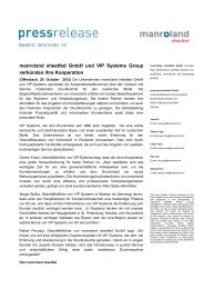 manroland sheetfed GmbH und VIP Systems ... - PrintersLounge