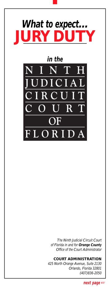 Jury Duty (Web) - Ninth Judicial Circuit Court of Florida