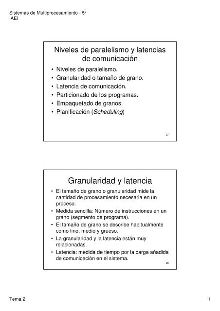 Granularidad y latencia