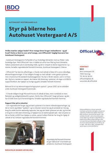 Styr pÃ¥ bilerne hos Autohuset Vestergaard A/S - BDO